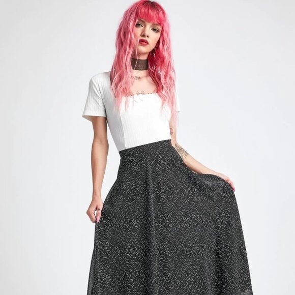 Delia's Polka Dot Tulle Maxi Skirt - Black/White - Dolls Kill - Picture 4 of 4